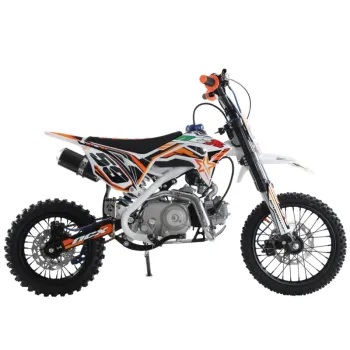 Pit Bike NCX CRX 125cc 14/12 Automatica Gold - Colore Bianco-Arancio - Vista 45° Laterale
