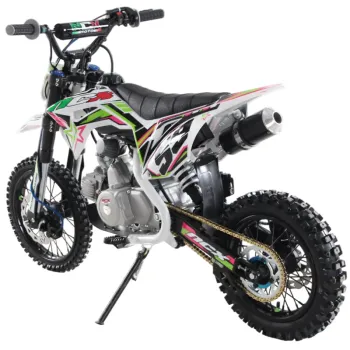 Pit Bike NCX CRX 125cc 14/12 Automatica Gold - Colore Nero-Verde-Rosa - Vista 45° Posteriore