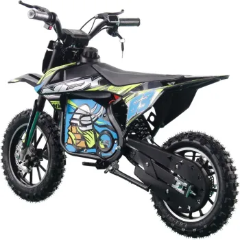 Mini Cross Elettrica Thor EVO 1000W 36V 12Ah - Colore Nero/Blu/Gialla - Vista 45° Posteriore