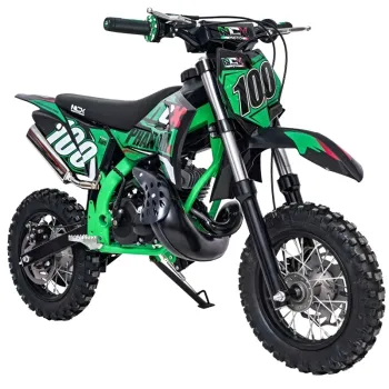 Mini Cross Phantom X 50cc R12/10 NAC NAC - Colore Nero-Verde - Vista 45° Frontale