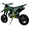 Pit Bike NCX SXR 125 Fluo 12/12 Doppia Marmitta (Telaio 17/14) - Colore Nero/Blu-Giallo - Vista 45° Posteriore