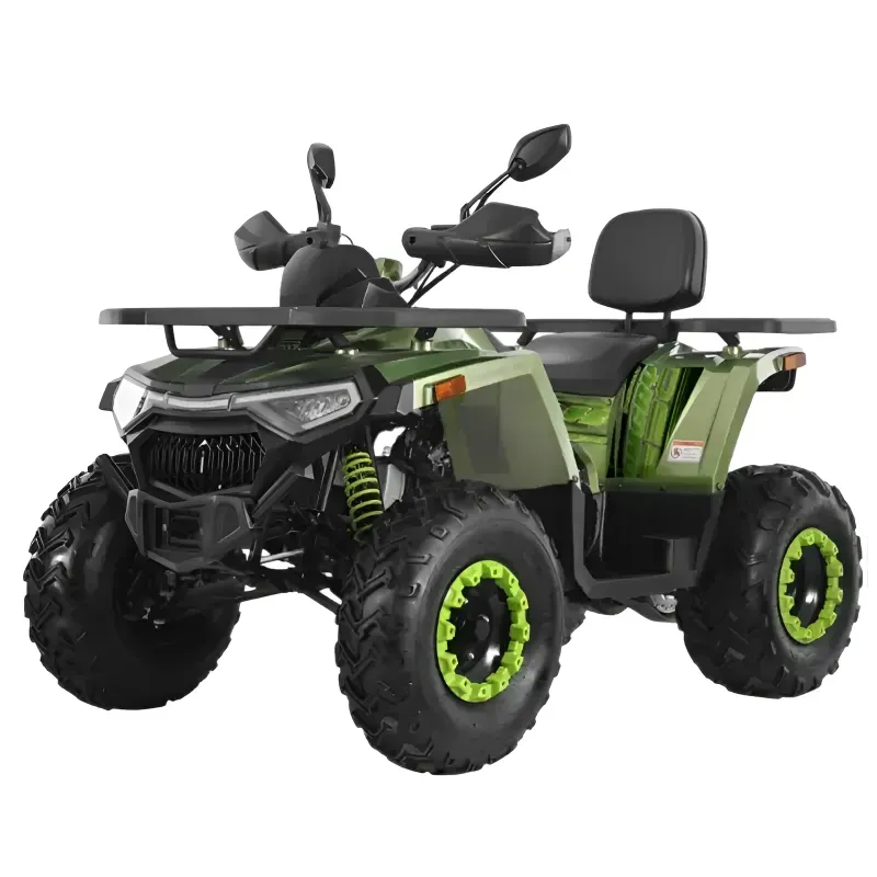 Maxi Quad Mega Angry 250 R10 - Colore Nero/Verde- Vista 45° Frontale