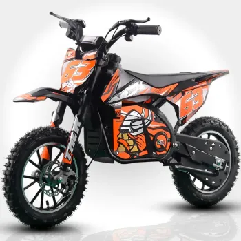 Mini Cross Elettrica Thor EVO 1000W 36V 12Ah - Colore Nero/Arancio - Vista 45° Frontale