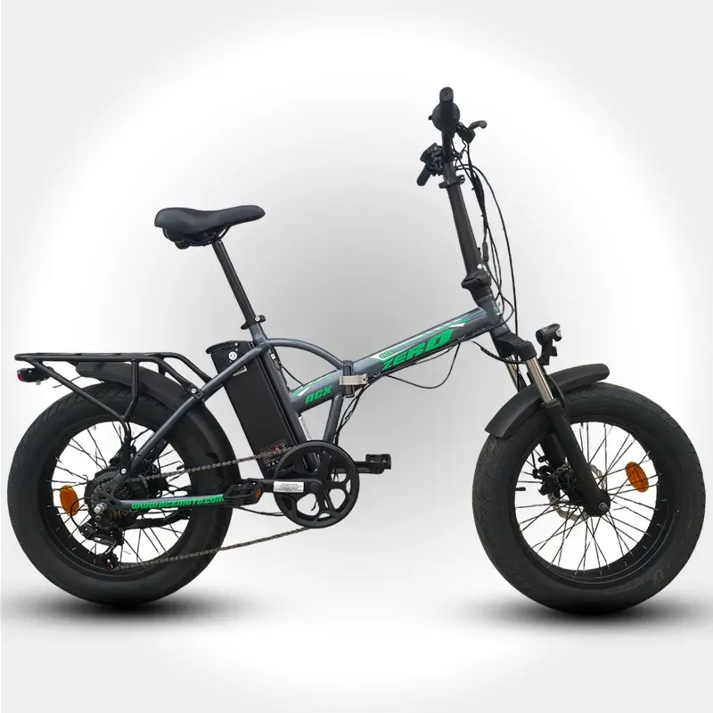 Fat E-Bike Pieghevole Zero Fork 250W 36V 13Ah - Colore Grigio - Vista 45° Laterale