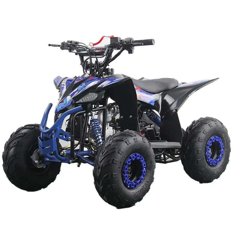 Quad Furious Six 125cc R6 Automatico + Retro - Colore Nero/Blu - Vista 45° Frontale