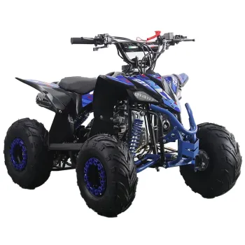 Quad Furious Six 125cc R6 Automatico + Retro - Colore Nero/Blu - Vista 45° Frontale