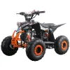 Quad Furious Six 125cc R6 Automatico + Retro - Colore Nero/Arancione - Vista 45° Frontale