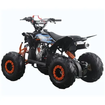 Quad Furious Six 125cc R6 Automatico + Retro - Colore Nero/Arancione - Vista 45° Posteriore