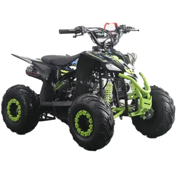 Quad Furious Six 125cc R6 Automatico + Retro - Colore Nero/Giallo - Vista 45° Frontale