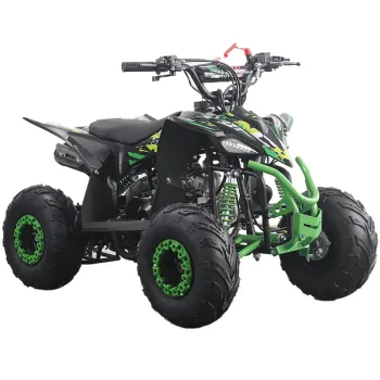 Quad Furious Six 125cc R6 Automatico + Retro - Colore Nero/Verde - Vista 45° Frontale