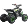 Quad Furious Six 125cc R6 Automatico + Retro - Colore Nero/Verde - Vista 45° Posteriore