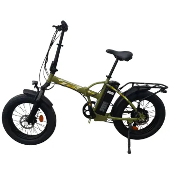 Fat E-Bike Pieghevole NCX Zero Italy Advance 20" 250W 48V 13Ah - Colore Verde-Oro - Vista 45° Laterale
