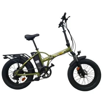 Fat E-Bike Pieghevole NCX Zero Italy Advance 20" 250W 48V 13Ah - Colore Verde-Oro - Vista 45° Laterale