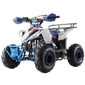 Quad NCX Furious 125cc R6 - Colore Bianco-Blu - Vista Frontale Sinistra
