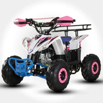 Quad Furious 125 4T R6 - Bianco/Fucsia - Vista 45° Frontale