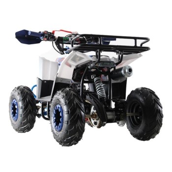 Quad NCX Furious 125cc R6 - Colore Bianco-Blu - Vista Posteriore Sinistra