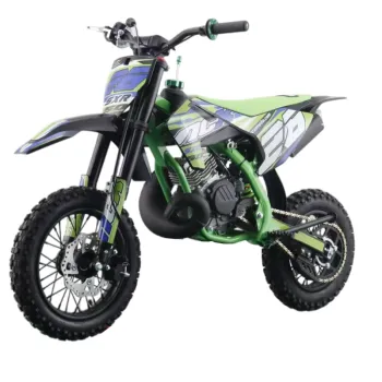 Mini Cross NCX Sxr 50 Doppia Marmitta 12/10 - Colore Nero/Verde - Vista 45° Frontale