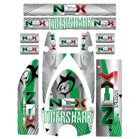 KIT GRAFICHE NCX TIGERSHARK VERDE IN PVC 55µm