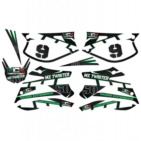 KIT GRAFICHE NCX MX TWISTER VERDE IN PVC 55 micron