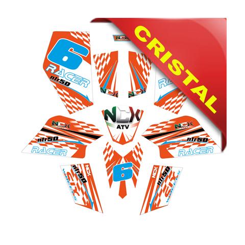 KIT GRAFICHE NCX RACER ARANCIO/AZZURRO/BIANCO IN CRISTAL