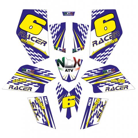 KIT GRAFICHE NCX RACER BLU/GIALLO IN PVC 55 micron