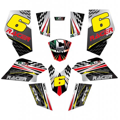 KIT GRAFICHE NCX RACER NERO/GIALLO/ROSSO IN PVC 55 micron