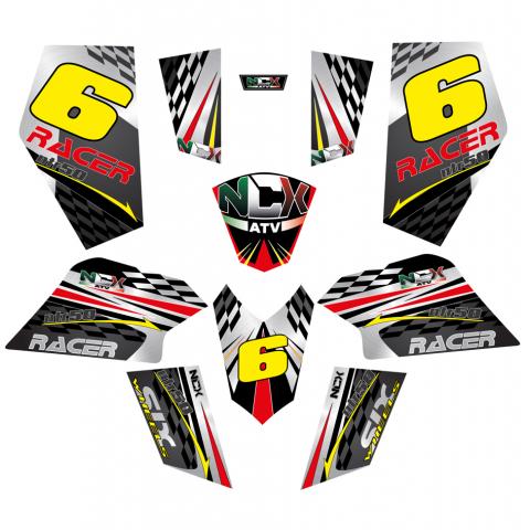 KIT GRAFICHE NCX RACER NERO/GIALLO/ROSSO IN PVC 55 micron