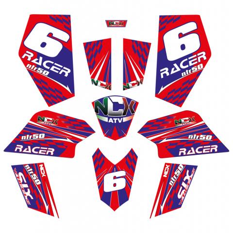 KIT GRAFICHE NCX RACER ROSSO/BLU IN PVC 55 micron