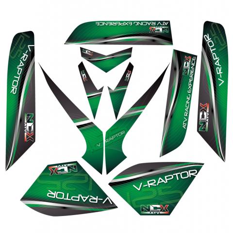 KIT GRAFICHE NCX V-RAPTOR VERDE IN PVC 55 micron