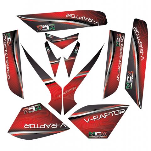 KIT GRAFICHE NCX V-RAPTOR ROSSO IN PVC 55 micron