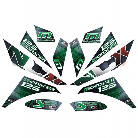 KIT GRAFICHE NCX MONSTER STRIPES VERDE IN PVC 55 micron