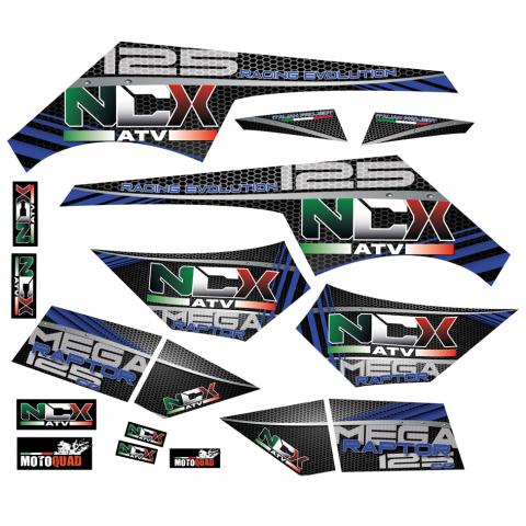 KIT GRAFICHE NCX MEGA RAPTOR BLU IN PVC 55 micron