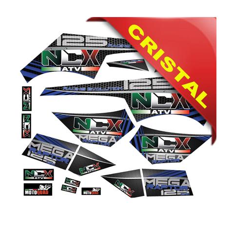 KIT GRAFICHE NCX MEGA RAPTOR BLU IN CRISTAL