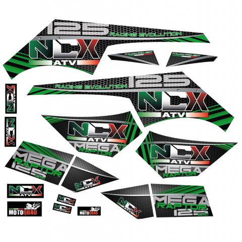 KIT GRAFICHE NCX MEGA RAPTOR VERDE IN PVC 55 micron