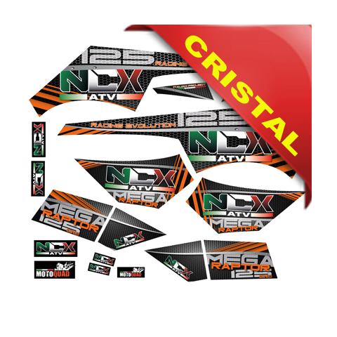 KIT GRAFICHE NCX MEGA RAPTOR ARANCIO IN CRISTAL