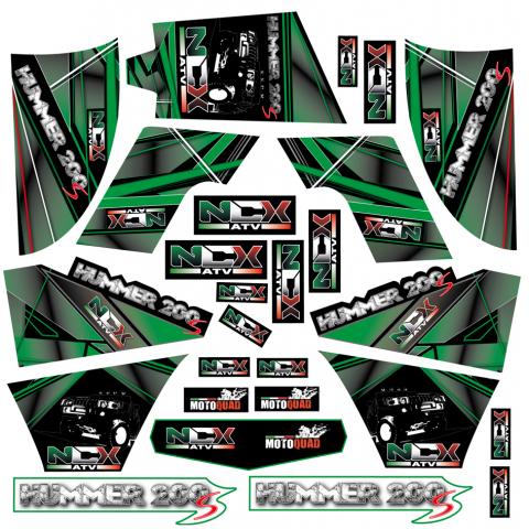 KIT GRAFICHE NCX MEGA HUMMER VERDE IN PVC 55 micron