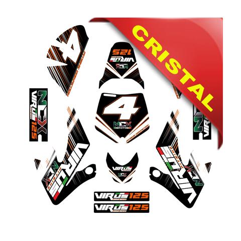 KIT GRAFICHE NCX VIRUS ARANCIO NERO BIANCO IN CRISTAL