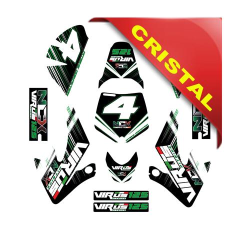 KIT GRAFICHE NCX VIRUS VERDE NERO BIANCO IN CRISTAL