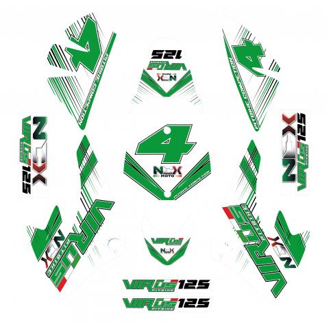 KIT GRAFICHE NCX VIRUS BIANCO VERDE  IN PVC 55 micron