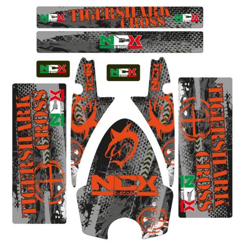 KIT GRAFICHE NCX TIGERSHARK CROSS ARANCIO IN PVC 55 micron