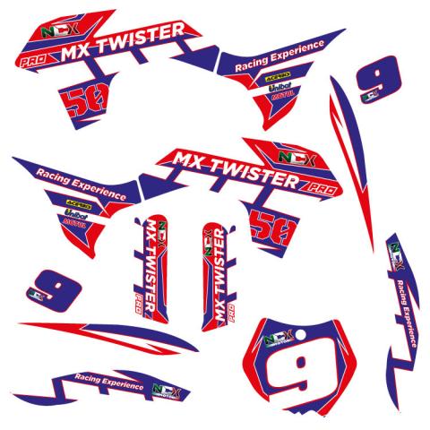 KIT GRAFICHE NCX MX TWISTER PRO BLU IN PVC 55 micron