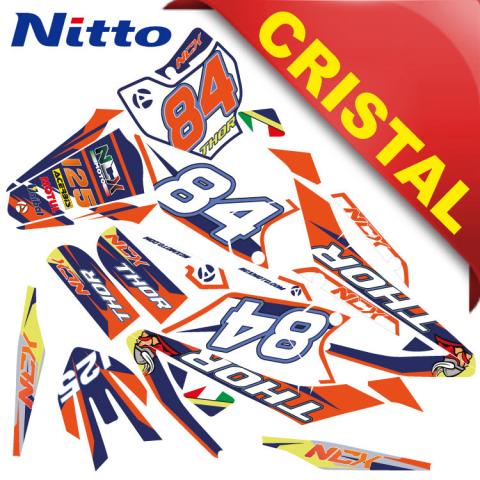 KIT GRAFICHE NCX THOR 125cc 17/14 ARANCIO / BLU IN CRISTAL NITTO ®