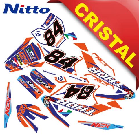 KIT GRAFICHE NCX THOR 125cc 17/14 ARANCIO / BLU / NERO IN CRISTAL NITTO ®