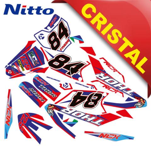 KIT GRAFICHE NCX THOR 125cc 17/14 ROSSO / BLU IN CRISTAL NITTO ®