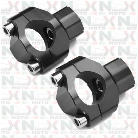 COPPIA RISER SUPPORTO MANUBRIO CNC NERO 28 mm (1 1/8" )