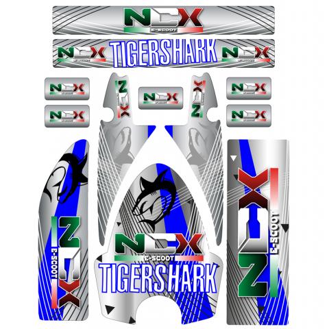 KIT ADESIVI NCX TIGERSHARK BLU IN PVC 55micron