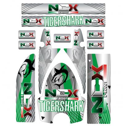 KIT GRAFICHE NCX TIGERSHARK VERDE IN PVC 55µm