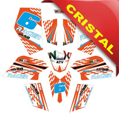 KIT GRAFICHE NCX RACER ARANCIO/AZZURRO/BIANCO IN CRISTAL