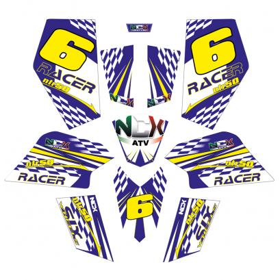 KIT GRAFICHE NCX RACER BLU/GIALLO IN PVC 55 micron