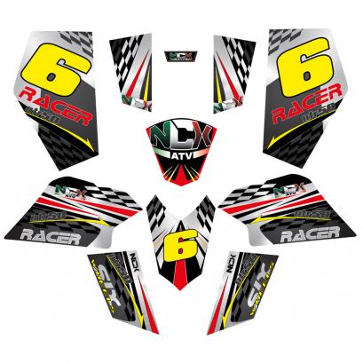 KIT GRAFICHE NCX RACER NERO/GIALLO/ROSSO IN PVC 55 micron